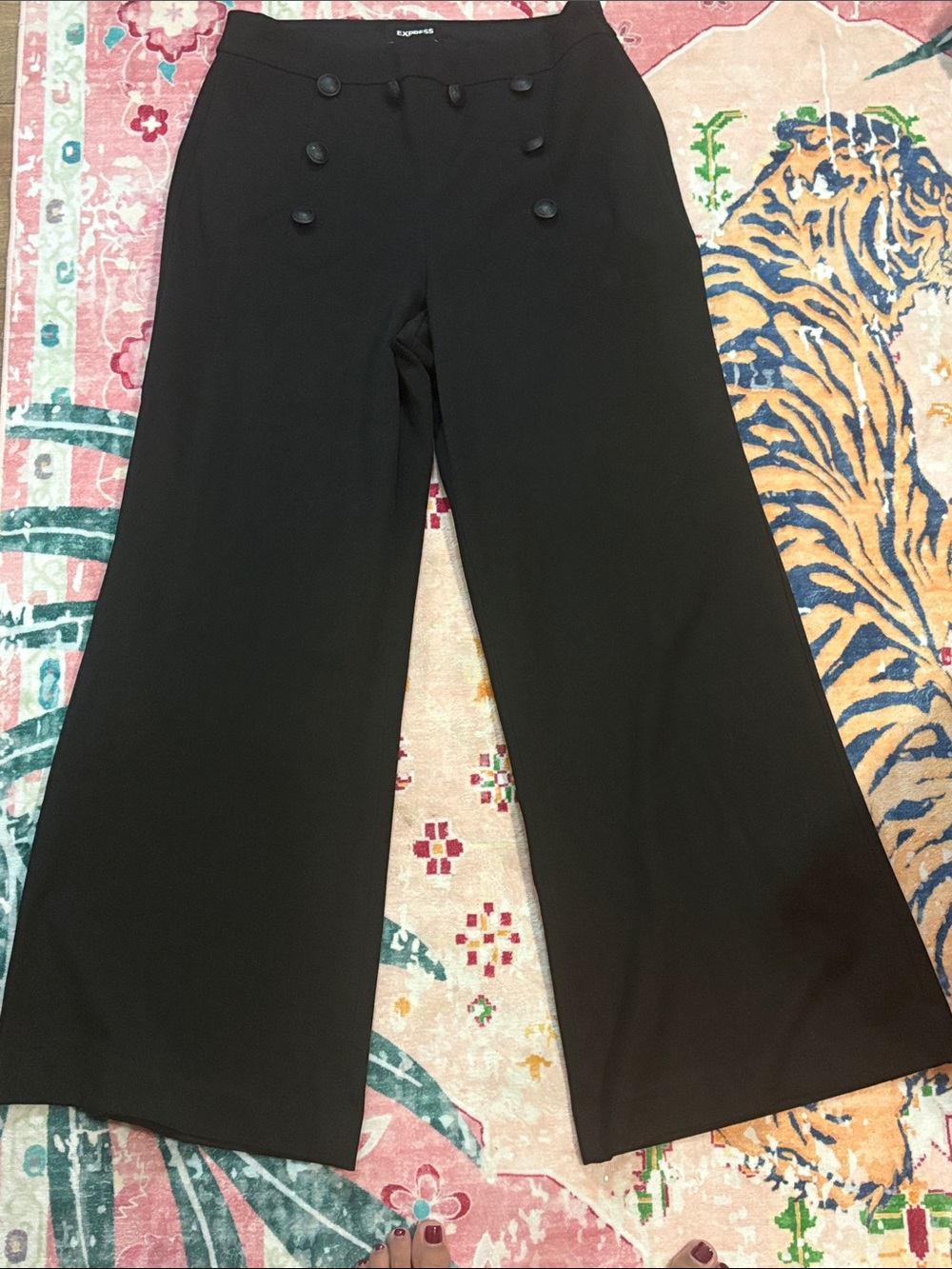 Express Black Sailor Wide-Leg Pants